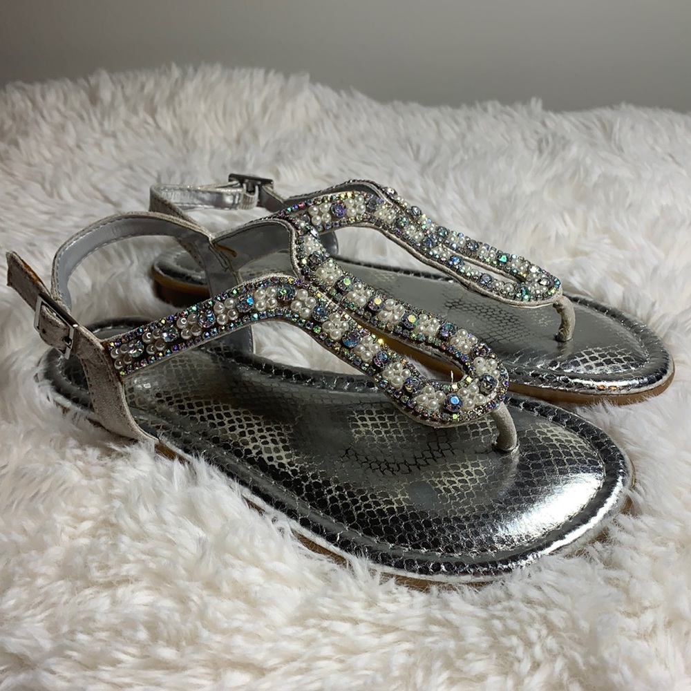 GB girls dress sandals gems diamonds size 4